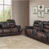 Mor Furniture Reclining Sofas|Nikko Reclining Sofa & Console Loveseat In Brown