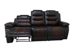 Mor Furniture Reclining Sofas|Nikko Reclining Sofa & Console Loveseat In Brown