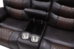 Mor Furniture Reclining Sofas|Nikko Reclining Sofa & Console Loveseat In Brown