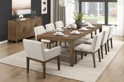 Mor Furniture Dining Room Sets|Oaklyn Dining Table, 6 Chairs & 2 Arm Chairs In Brown