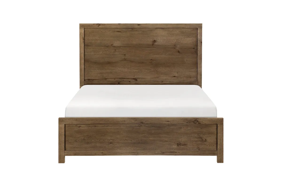 Mor Furniture Beds|Oaklyn Panel Bed In Brown, Queen