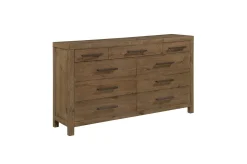 Mor Furniture Bedroom Sets|Oaklyn Upholstered Panel Bed, Dresser, Mirror & Nightstand In Brown, Queen