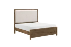 Mor Furniture Bedroom Sets|Oaklyn Upholstered Panel Bed, Dresser, Mirror & Nightstand In Brown, Queen