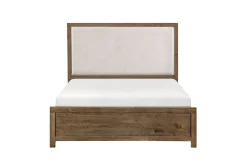 Mor Furniture Upholstered Beds|Beds|Oaklyn Upholstered Panel Bed In Brown, Queen