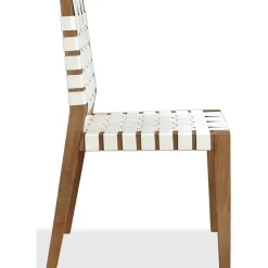 Mor Furniture Dining Chairs|One Side Chair In Bisque, Woven Leather, Set Of 2