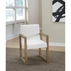 Mor Furniture Dining Chairs|One Upholstered Arm Chair In Bisque, Set Of 2
