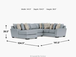 Mor Furniture Sectionals|Oracle Tux Loveseat Chaise Sectional, Left Facing, Down - Custom Order