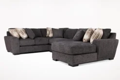 Mor Furniture Sectionals|Oracle Tux Loveseat Chaise Sectional In , Left Facing, Down Envy Ebony