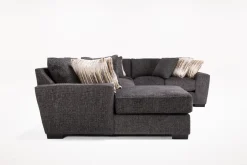 Mor Furniture Sectionals|Oracle Tux Loveseat Chaise Sectional In , Left Facing, Down Envy Ebony