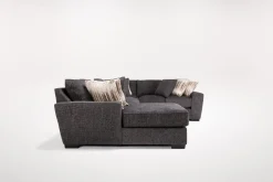 Mor Furniture Sectionals|Oracle Tux Loveseat Chaise Sectional In , Left Facing, Down Envy Ebony