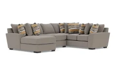 Mor Furniture Sectionals|Oracle Tux Loveseat Chaise Sectional In , Left Facing, Down Envy Ebony