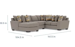 Mor Furniture Sectionals|Oracle Tux Loveseat Chaise Sectional In , Left Facing, Down Envy Ebony