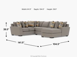Mor Furniture Sectionals|Oracle Tux Loveseat Chaise Sectional In , Left Facing, Down Envy Ebony