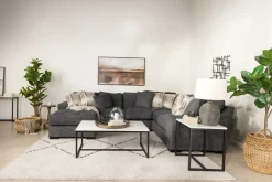 Mor Furniture Sectionals|Oracle Tux Loveseat Chaise Sectional In , Left Facing, Down Envy Ebony