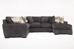 Mor Furniture Sectionals|Oracle Tux Loveseat Chaise Sectional In , Left Facing, Down Envy Ebony