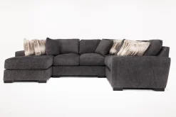 Mor Furniture Sectionals|Oracle Tux Loveseat Chaise Sectional In , Left Facing, Down Envy Ebony