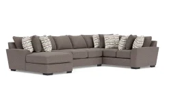 Mor Furniture Sectionals|Oracle Tux Sofa Chaise Sectional In Envy Ebony, Left Facing, Down