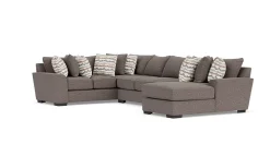 Mor Furniture Sectionals|Oracle Tux Sofa Chaise Sectional In Envy Ebony, Left Facing, Down