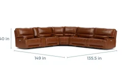 Mor Furniture Reclining Sectionals|Sectionals|Oslo 3 Piece 3 Power Sectional In Dark Brown Leather