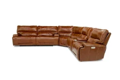 Mor Furniture Reclining Sectionals|Sectionals|Oslo 3 Piece 3 Power Sectional In Dark Brown Leather