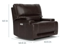 Mor Furniture Recliners|Oslo 3 Power Recliner In Brown Leather