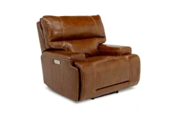 Mor Furniture Recliners|Oslo 3 Power Recliner In Brown Leather