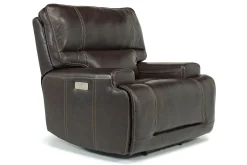 Mor Furniture Recliners|Oslo 3 Power Recliner In Brown Leather