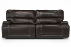 Mor Furniture Reclining Sofas|Sofas|Oslo 3 Power Sofa In Brown Leather