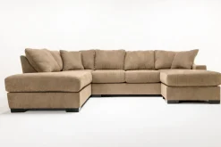 Mor Furniture Sectionals|Paige Dual Chaise Sectional In Sherry Bark, Left Facing