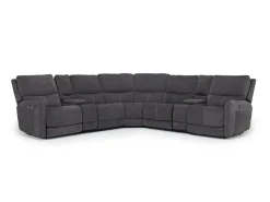 Mor Furniture Sectionals|Palencia 7 Piece 3 Power Sectional In Trento Charcoal