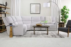 Mor Furniture Reclining Sectionals|Reclining Sofas|Palencia 6 Piece 3 Power Sectional W/ 3 Power Armless Recliner In Trento Dove