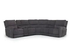 Mor Furniture Reclining Sectionals|Reclining Sofas|Palencia 6 Piece 3 Power Sectional W/ 3 Power Armless Recliner In Trento Dove