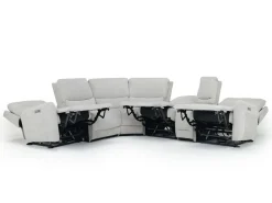 Mor Furniture Reclining Sectionals|Reclining Sofas|Palencia 6 Piece 3 Power Sectional W/ 3 Power Armless Recliner In Trento Dove