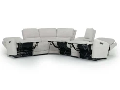 Mor Furniture Reclining Sectionals|Reclining Sofas|Palencia 6 Piece 3 Power Sectional W/ 3 Power Armless Recliner In Trento Dove