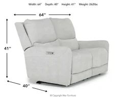 Mor Furniture Reclining Loveseats|Reclining Sofas|Palencia 3 Power Loveseat In Trento Charcoal