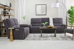 Mor Furniture Living Room Sets|Palencia 3 Power Sofa & Loveseat In Trento Charcoal