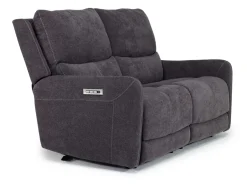 Mor Furniture Living Room Sets|Palencia 3 Power Sofa & Loveseat In Trento Charcoal