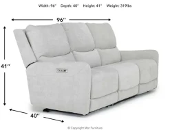 Mor Furniture Reclining Sofas|Sofas|Palencia 3 Power Sofa In Trento Charcoal