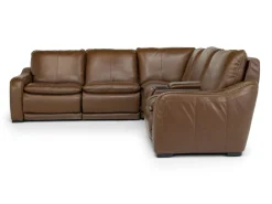 Mor Furniture Reclining Sectionals|Sectionals|Paradise 6 Piece 2 Power Sectional In Chestnut Leather