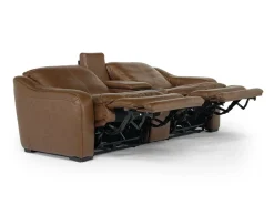Mor Furniture Reclining Loveseats|Loveseats|Paradise 2 Power Console Loveseat In Chestnut Leather