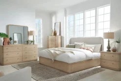 Mor Furniture Beds|Penny Upholstered Platform Bed In Buff Cream, Full