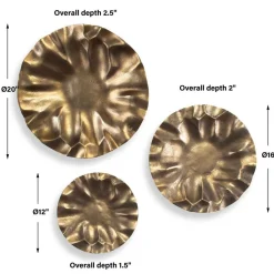 Mor Furniture Wall Art & Accents|Peonia Wall Art In Bronze, Set Of 3