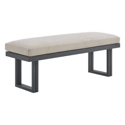 Mor Furniture Outdoor Dining Sets|Playa Outdoor Dining Table, 4 Chairs & Bench In Dark Gray