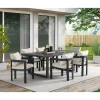 Mor Furniture Outdoor Dining Sets|Playa Outdoor Dining Table & 6 Chairs In Dark Gray