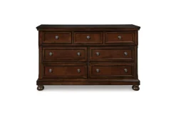 Mor Furniture Bedroom Sets|Porter Panel Bed, Dresser, Mirror & Nightstand In Rustic Brown, Queen