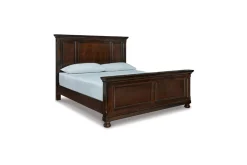 Mor Furniture Bedroom Sets|Porter Panel Bed, Dresser, Mirror & Nightstand In Rustic Brown, Queen