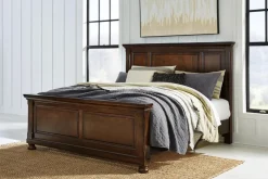 Mor Furniture Beds|Porter Panel Bed In Rustic Brown, Queen