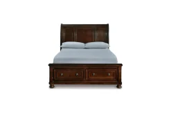 Mor Furniture Storage Beds|Beds|Porter Sleigh Bed W/ Storage In Rustic Brown, Queen