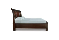 Mor Furniture Storage Beds|Beds|Porter Sleigh Bed W/ Storage In Rustic Brown, Queen