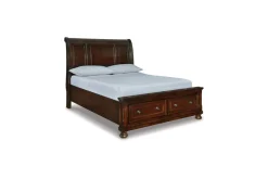 Mor Furniture Bedroom Sets|Porter Storage Bed, Dresser, Mirror, Nightstand In Rustic Brown, Queen